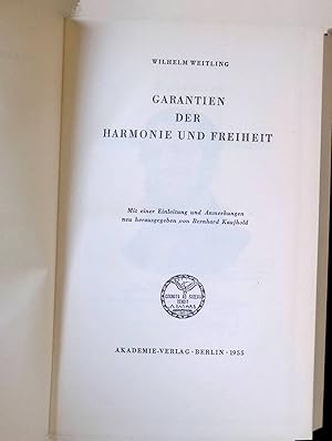 Seller image for Garantien der Harmonie und Freiheit. Philosophische Studientexte for sale by books4less (Versandantiquariat Petra Gros GmbH & Co. KG)