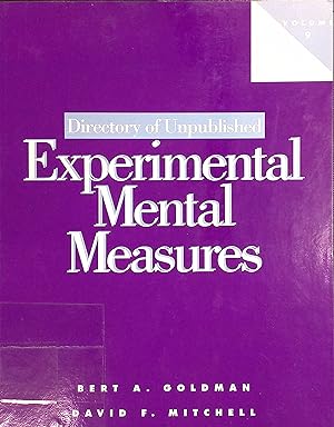 Image du vendeur pour Directory of Unpublished Experimental Mental Measures, 9 mis en vente par books4less (Versandantiquariat Petra Gros GmbH & Co. KG)