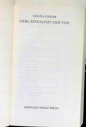 Bild des Verkufers fr Liebe, Sexualitt und Tod. zum Verkauf von books4less (Versandantiquariat Petra Gros GmbH & Co. KG)