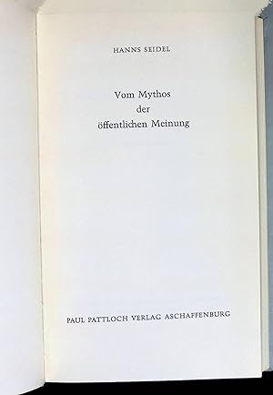 Imagen del vendedor de Vom Mythos der ffentlichen Meinung. a la venta por books4less (Versandantiquariat Petra Gros GmbH & Co. KG)