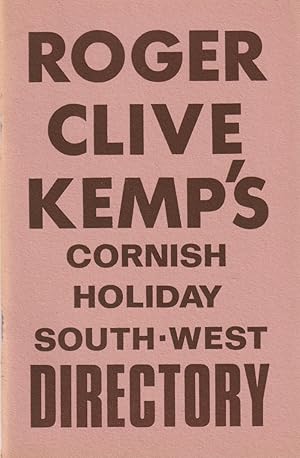 Imagen del vendedor de Roger Clive Kemp's Cornish Holiday South-West Directory a la venta por timkcbooks (Member of Booksellers Association)