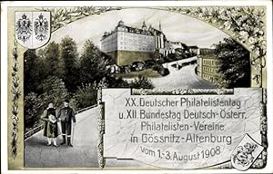 Ansichtskarte / Postkarte Gößnitz Thüringen, XX. Dt. Philatelistentag, XII Bundestag Dt. Österr. ...
