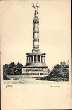 Ansichtskarte / Postkarte Tiergarten Berlin, Blick auf die Siegessäule - u. Papierreste, sonst gu...