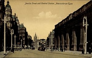 Ansichtskarte / Postkarte Newcastle upon Tyne Northumberland England, Neville Street, Hauptbahnhof