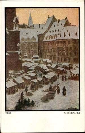 Bild des Verkufers fr Knstler Ansichtskarte / Postkarte Biese, Karl, Christmarkt, Weihnachtsmarkt zum Verkauf von akpool GmbH