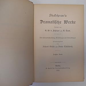 Seller image for Shakespeare s Dramatische Werke übersetzt von A.W. v. Schlegel und L . Tieck - Band 6 for sale by Antiquariat Machte-Buch