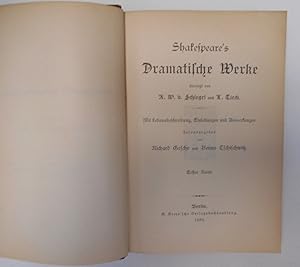 Bild des Verkufers fr Shakespeare s Dramatische Werke übersetzt von A.W. v. Schlegel und L . Tieck - Band 1 zum Verkauf von Antiquariat Machte-Buch
