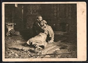 Bild des Verkufers fr Ansichtskarte Zar Iwan der Schreckliche von Russland mit seinem Sohn zum Verkauf von Bartko-Reher