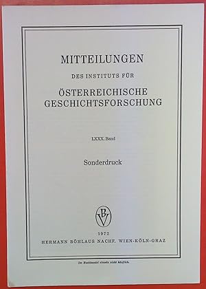 Imagen del vendedor de Mitteilungen des Instituts fr sterreichische Geschichtsforschung, LXXX. Band Sonderdruck a la venta por biblion2