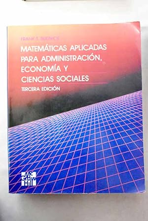 Seller image for Matemticas aplicadas para administracin, economa y ciencias sociales for sale by Alcan Libros