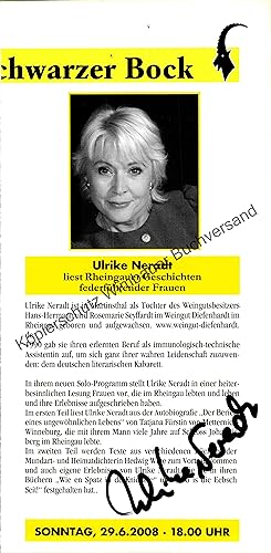 Seller image for Original Autogramm Ulrike Neradt /// Autograph signiert signed signee for sale by Antiquariat im Kaiserviertel | Wimbauer Buchversand