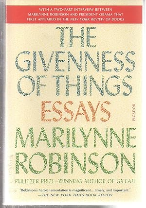 Imagen del vendedor de The Givenness of Things: Essays a la venta por EdmondDantes Bookseller
