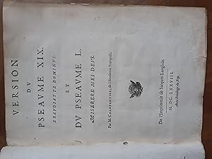 Version du Pseaume XIX et du Pseaume L.