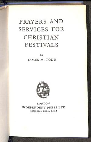 Seller image for Prayers and Services for Christian Festivals for sale by WeBuyBooks 2