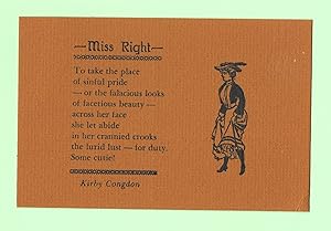 Image du vendeur pour Miss Right [A Bellevue Press Card] mis en vente par The Bookshop at Beech Cottage
