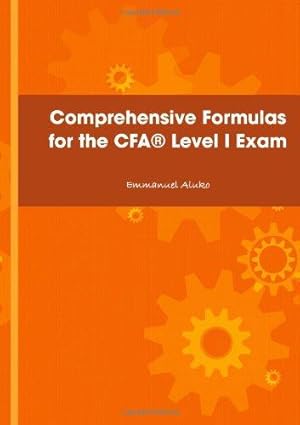 Image du vendeur pour Comprehensive formulas for the CFA® Level I Exam (Level 1 Exam) mis en vente par WeBuyBooks