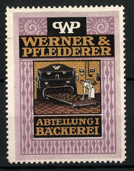 Immagine del venditore per Reklamemarke Firma Werner, Pfleiderer, Abteilung I Bckerei, Einrichtungsgegenstnde venduto da Bartko-Reher