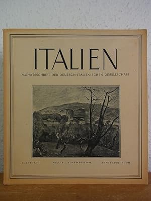 Imagen del vendedor de Italien. Monatsschrift der Deutsch-Italienischen Gesellschaft. 2. Jahrgang, Heft 9, November 1943 a la venta por Antiquariat Weber