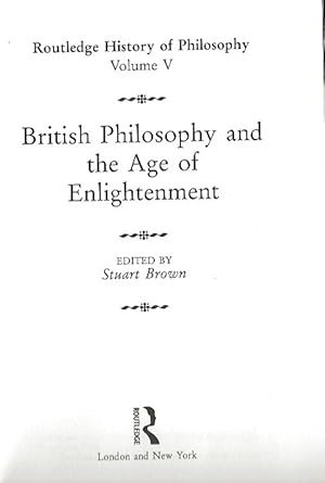 Seller image for British Philosophy and the Age of Enlightenment for sale by Badger Books