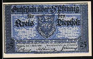 Bild des Verkufers fr Notgeld Diepholz 1920, 25 Pfennig, Stadtwappen zum Verkauf von Bartko-Reher
