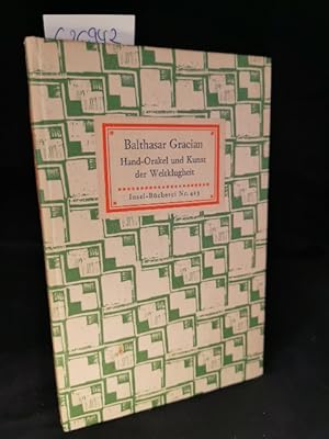 Bild des Verkufers fr Hand-Orakel und Kunst der Weltklugheit. Insel-Bcherei Nr. 423. 1.-10. Tausend. zum Verkauf von ANTIQUARIAT Franke BRUDDENBOOKS