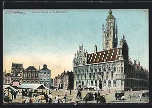 Ansichtskarte Middelburg, Groote Markt met Stadhuis