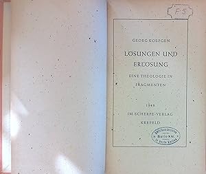 Imagen del vendedor de Lsungen und Erlsungen - Eine Theologie in Fragmenten a la venta por books4less (Versandantiquariat Petra Gros GmbH & Co. KG)