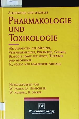 Bild des Verkufers fr Allgemeine und spezielle Pharmakologie und Toxikologie. zum Verkauf von Antiquariat Bookfarm