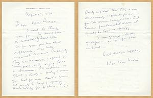Immagine del venditore per Robert Penn Warren (1905-1989) - Autograph letter signed - 1988 venduto da PhP Autographs