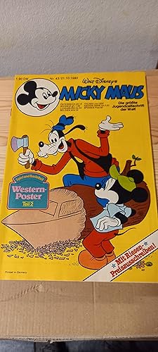 Micky Maus. Jahrgang 1980. Heft Nr. 43 mit Beilage Western-Poster Teil 2