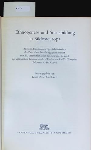Bild des Verkufers fr Ethnogenese und Staatsbildung in Sdosteuropa. zum Verkauf von Antiquariat Bookfarm