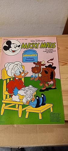 Micky Maus. Jahrgang 1980. Heft Nr. 16 mit Beilage Spiel- und Bastelteil Jahrmarkt 2-Lustiges Kar...