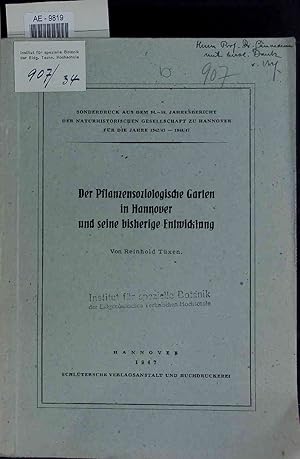 Immagine del venditore per Der Pflanzensoziologische Garten in Hannover und seine bisherige Entwicklung. venduto da Antiquariat Bookfarm