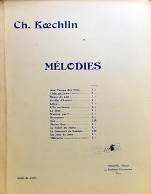 Immagine del venditore per Mlodies. No. 2. Clair de lune venduto da Paul van Kuik Antiquarian Music