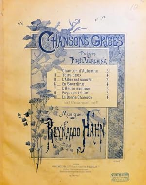 Image du vendeur pour Chansons grises. Posies de Paul Verlaine, No. V: L`heure exquise mis en vente par Paul van Kuik Antiquarian Music
