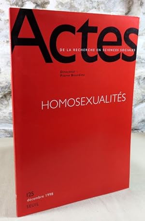 Bild des Verkufers fr Actes de la recherche en sciences sociales. Homosexualits. zum Verkauf von Latulu