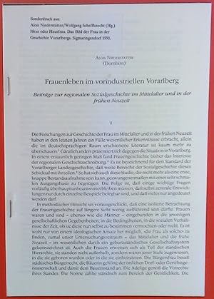 Seller image for Frauenleben im vorindustriellen Vorarlberg, Sonderdruck for sale by biblion2