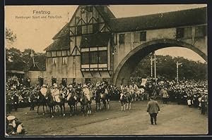 Image du vendeur pour Ansichtskarte Hamburg, 16. Bundesschiessen 1909, Festzug, Hamburger Sport und Polo-Club mis en vente par Bartko-Reher