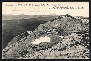 Bild des Verkufers fr Ansichtskarte Schiestelhaus, Berghtte am Hochschwab Oe. T. C. gegen Hohe Weichsel zum Verkauf von Bartko-Reher