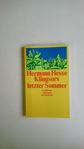 Bild des Verkufers fr KLINGSORS LETZTER SOMMER. Erzhlung zum Verkauf von HPI, Inhaber Uwe Hammermller