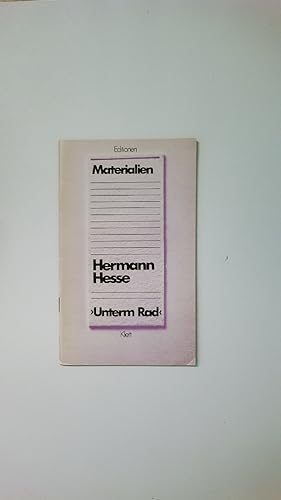 Bild des Verkufers fr MATERIALIEN HERMANN HESSE UNTERM RAD. zum Verkauf von HPI, Inhaber Uwe Hammermller