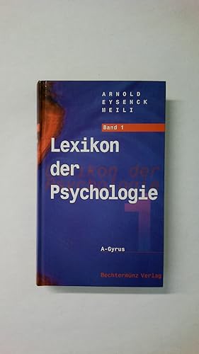 Bild des Verkufers fr LEXIKON DER PSYCHOLOGIE BAND 1. zum Verkauf von HPI, Inhaber Uwe Hammermller