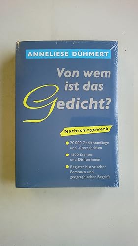 Bild des Verkufers fr VON WEM IST DAS GEDICHT?. Nachschlagewerk zum Verkauf von HPI, Inhaber Uwe Hammermller