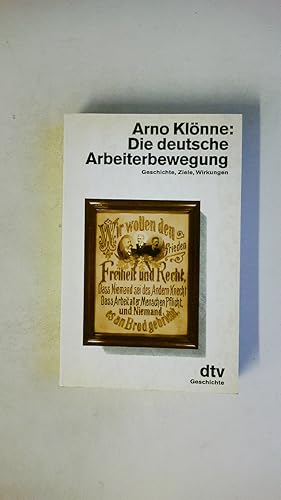 Bild des Verkufers fr DIE DEUTSCHE ARBEITERBEWEGUNG. Geschichte, Ziele, Wirkungen zum Verkauf von HPI, Inhaber Uwe Hammermller