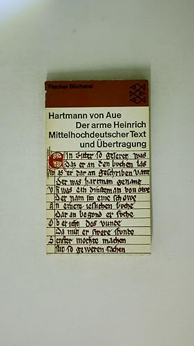 Bild des Verkufers fr DER ARME HEINRICH. mittelhochdeutscher Text und bertragung zum Verkauf von HPI, Inhaber Uwe Hammermller