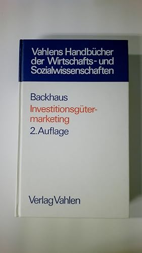 Bild des Verkufers fr INVESTITIONSGTERMARKETING. zum Verkauf von Butterfly Books GmbH & Co. KG