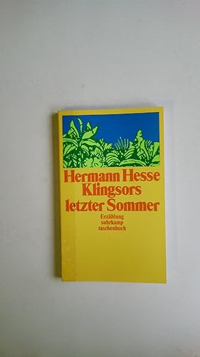 Bild des Verkufers fr KLINGSORS LETZTER SOMMER. Erzhlung zum Verkauf von Butterfly Books GmbH & Co. KG