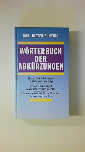 Imagen del vendedor de WRTERBUCH DER ABKRZUNGEN. a la venta por Butterfly Books GmbH & Co. KG