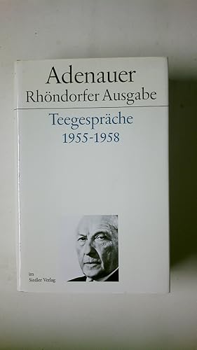 Bild des Verkufers fr ADENAUER, RHNDORFER AUSGABE, TEEGESPRCHE 1955-1958. zum Verkauf von Butterfly Books GmbH & Co. KG