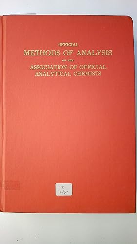 Seller image for OFFICIAL METHODS OF ANALYSIS OF THE ASSOCIATION OF ANALYTICAL CHEMISTS. for sale by Butterfly Books GmbH & Co. KG